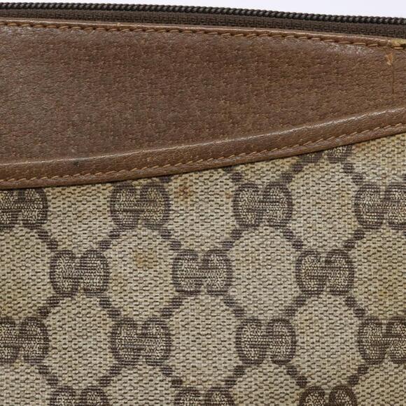 GUCCI GG Supreme Web Sherry Line Clutch Bag PVC Beige Gold 89 02 026 Auth 133968 - Picture 8 of 16
